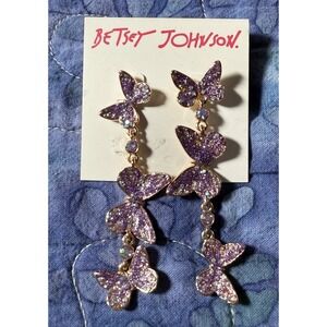 Betsey Johnson Butterfly Drop and Dangle Earrings